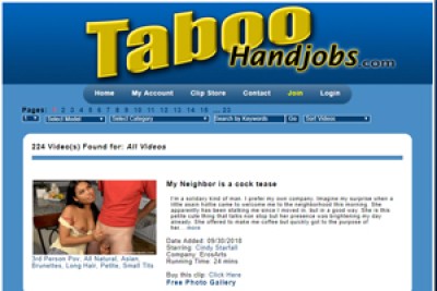 My favorite pay porn site for taboo handjob videos filmed in POV style.